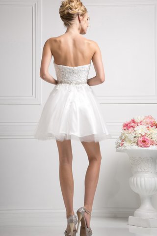 Robe de graduation romantique simple courte en satin en tulle - Photo 2