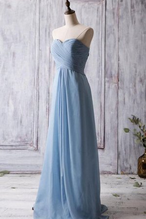 Robe demoiselle d'honneur facile avec sans manches croisade a-ligne ruché - Photo 2