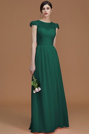 Robe demoiselle d'honneur naturel ligne a fermeutre eclair en chiffon col ras du cou - Photo 15