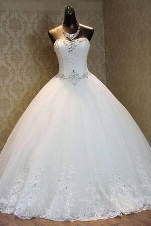 Robe de mariée en satin avec fleurs textile en tulle en organza de mode de bal - Photo 1