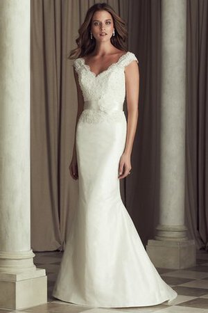 Robe de mariée luxueux romantique sans dos branle avec sans manches - Photo 1