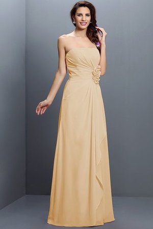 Robe demoiselle d'honneur longue de bustier avec zip avec fleurs en chiffon - Photo 5