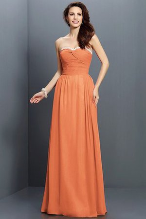 Robe demoiselle d'honneur ligne a avec zip en chiffon avec sans manches de princesse - Photo 20