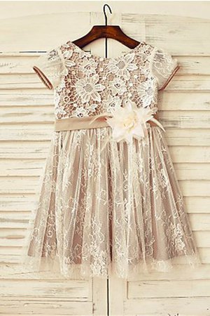 Robe de cortège enfant naturel avec fleurs fermeutre eclair ligne a de princesse - Photo 1