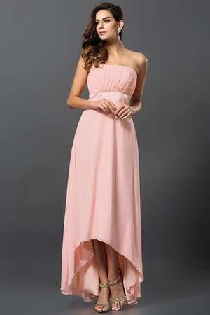 Robe demoiselle d'honneur courte de bustier a-ligne avec chiffon asymétrique - Photo 21