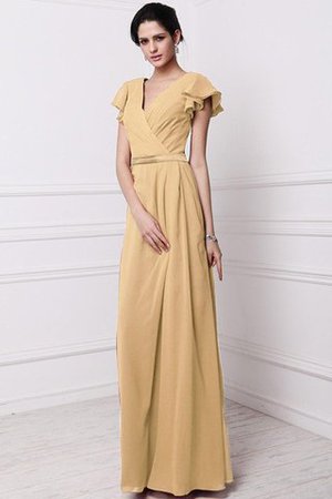 Robe demoiselle d'honneur plissé longue en chiffon avec fronce en forme - Photo 12