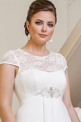 Robe de mariée avec perle ligne a cordon avec manche épeules enveloppants avec manche courte - Photo 2