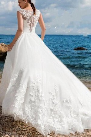 Vestido de Novia de Encaje Adorno de Apliques de Cremallera de Joya de Manga de Campana - Foto 2