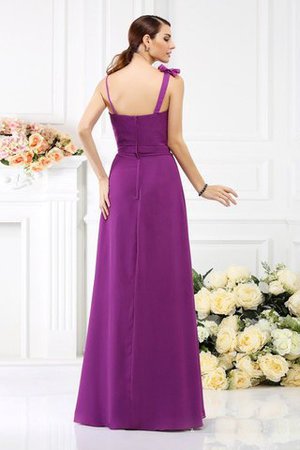 Robe demoiselle d'honneur longue collant manche nulle avec fleurs en chiffon - Photo 30