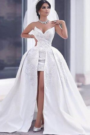 Vestido de Novia en Satén de Escote Corazón de Sin mangas de Natural - Foto 2