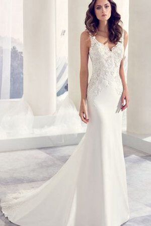 Robe de mariée plissage sexy romantique avec chiffon avec sans manches - Photo 1