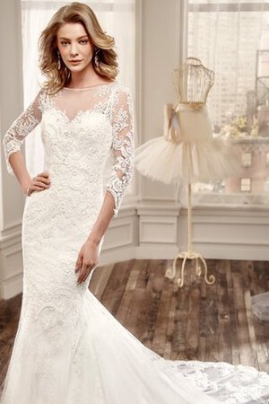 Abito da Sposa Formale E Informale conservatore Semplice con Applique Tondo Sirena - Foto 3