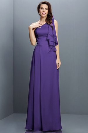 One Schulter A-Line Anständiges Brautjungfernkleid aus Chiffon mit Empire Taille - Bild 24