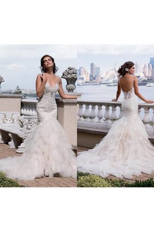 Elegante Vestido de Novia de Encaje Adorno de Cola Capilla - Foto 1