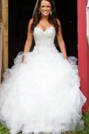 Romántico Vestido de Novia en Organza de Sin mangas - Foto 3