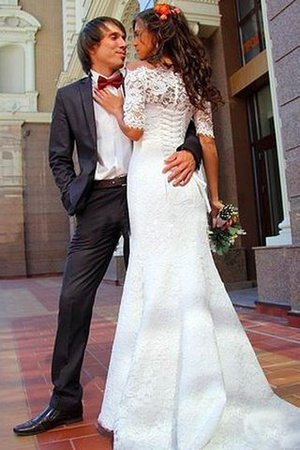 Elegante Vestido de Novia de Cola Barriba de La mitad de manga - Foto 3