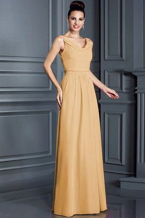 Robe demoiselle d'honneur longue de princesse en chiffon fermeutre eclair a-ligne - Photo 11