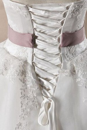 Robe de mariée naturel cordon appliques avec sans manches en organza - Photo 5