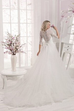 Robe de mariée festonné naturel ligne a en tulle avec décoration dentelle - Photo 5