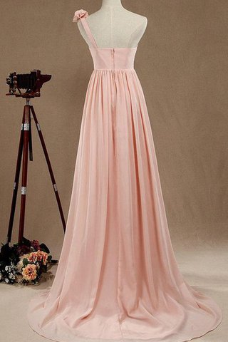 Robe demoiselle d'honneur d'épaule asymétrique en chiffon en satin a-ligne - Photo 2