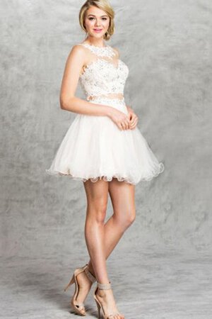 Robe de graduation romantique de lotus a-ligne 2 pice decoration en fleur - Photo 4