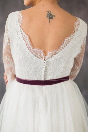 Robe de mariée en organza longueur au ras du sol ceinture en étoffe a-ligne avec ruban - Photo 5