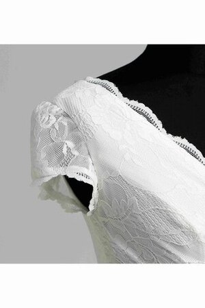 Reißverschluss Spitze stilvolles legeres Brautkleid mit Gürtel mit gekappten Ärmeln - Bild 8
