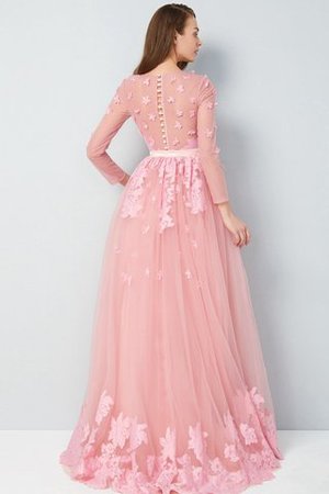 Robe de soirée de princesse en tulle ligne a appliques col u profond - Photo 2