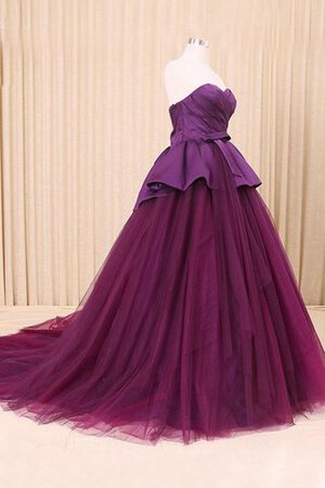 Reißverschluss Spitze Sweep Zug Duchesse-Linie bodenlanges Quinceanera Kleid mit Bordüre - Bild 2