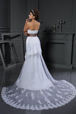 Robe de mariée moderne longue de traîne moyenne fermeutre eclair appliques - Photo 2