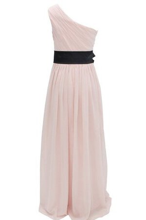 Robe demoiselle d'honneur naturel a-ligne fermeutre eclair en chiffon d'épaule asymétrique - Photo 10