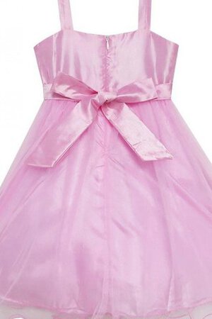 Robe de cortège enfant plissé en organza bandouliere spaghetti a-ligne avec sans manches - Photo 3