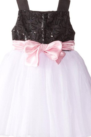 Abito da Cerimonia Bambini mini con Fiore A-Line alta vita Quadrato in Tulle - Foto 2