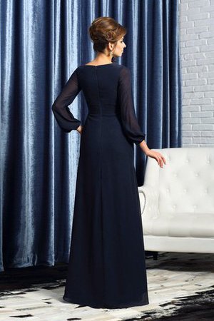 A Linie Lange Ärmeln Reißverschluss Brautmutterkleid aus Chiffon mit Empire Taille - Bild 2