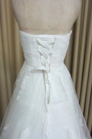 Abito da Sposa A Terra Cuore con Increspato con Criss-cross con Applique Naturale - Foto 4