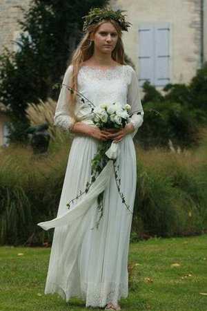 Robe de mariée informel facile col en bateau ceinture en étoffe ligne a - Photo 3