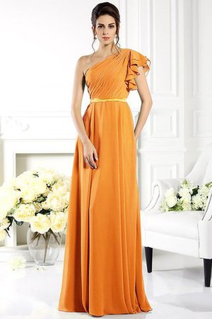 Robe demoiselle d'honneur longue a-ligne de lotus en chiffon avec sans manches - Photo 20