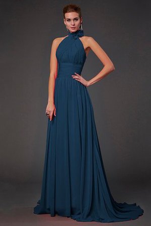 Robe demoiselle d'honneur longue fermeutre eclair a-ligne avec chiffon dénudé - Photo 9