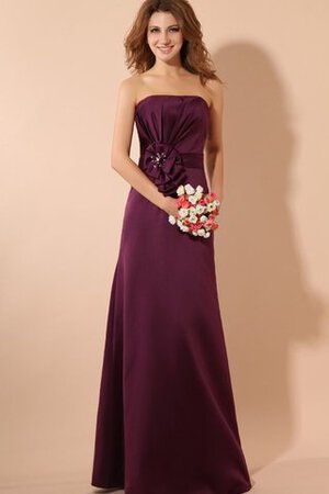 Robe demoiselle d'honneur luxueux de bustier avec fleurs en satin avec perle - Photo 2