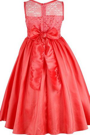 Abito da Cerimonia Bambini in Taffeta Ball Gown Naturale con Fiore con Applique Cappellino - Foto 2