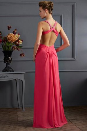 Robe de soirée longue avec perle manche nulle en chiffon de lotus - Photo 2