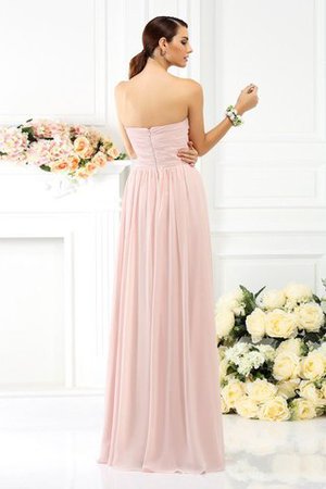 Robe demoiselle d'honneur plissé en chiffon avec fronce a-ligne jusqu'au sol - Photo 30