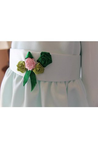 Robe de cortège enfant plissé de lotus avec ruban a-ligne de tour de ceinture empire - Photo 2