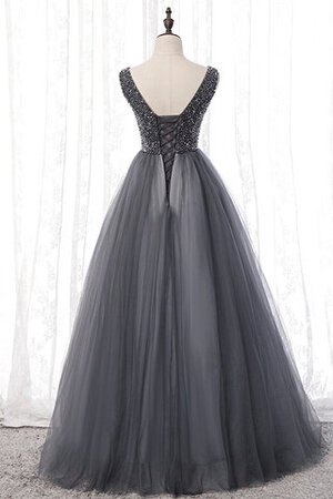 Abito da ballo in raso in tulle a-line moda stravagante con perline - Foto 3