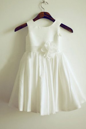 Robe de cortège enfant naturel avec zip avec fleurs a-ligne longueur au ras du sol - Photo 1