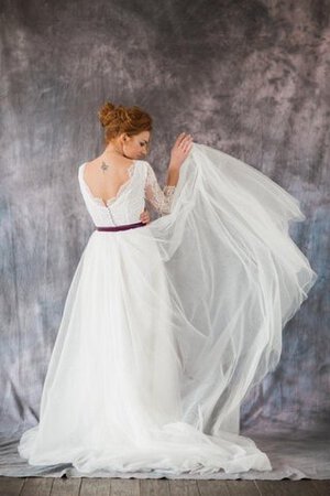 Abito da Sposa largo A Terra Naturale con Nastro con Fusciacca in Organza - Foto 1