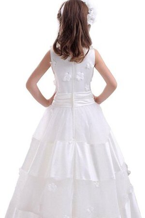 Robe de cortège enfant ruché avec fleurs appliques manche nulle - Photo 3