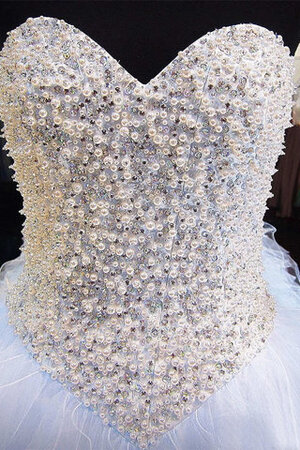 Robe de quinceanera avec cristal avec perle adorable naturel longue - Photo 3