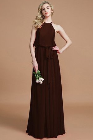 Robe demoiselle d'honneur naturel jusqu'au sol avec chiffon de dos nu avec ruban - Photo 12