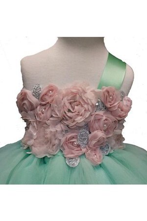 A-Line Duchesse-Linie normale Taille bodenlanges Blumenmädchenkleid mit Rüschen mit Schleife - Bild 3